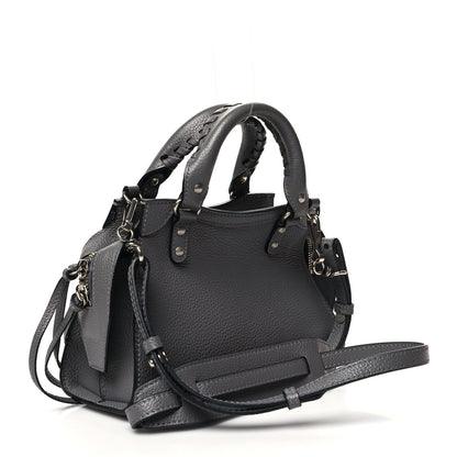 Balenciaga Grained Calfskin Neo Classic Silver Hardware Mini City Dark Grey 2 of 9