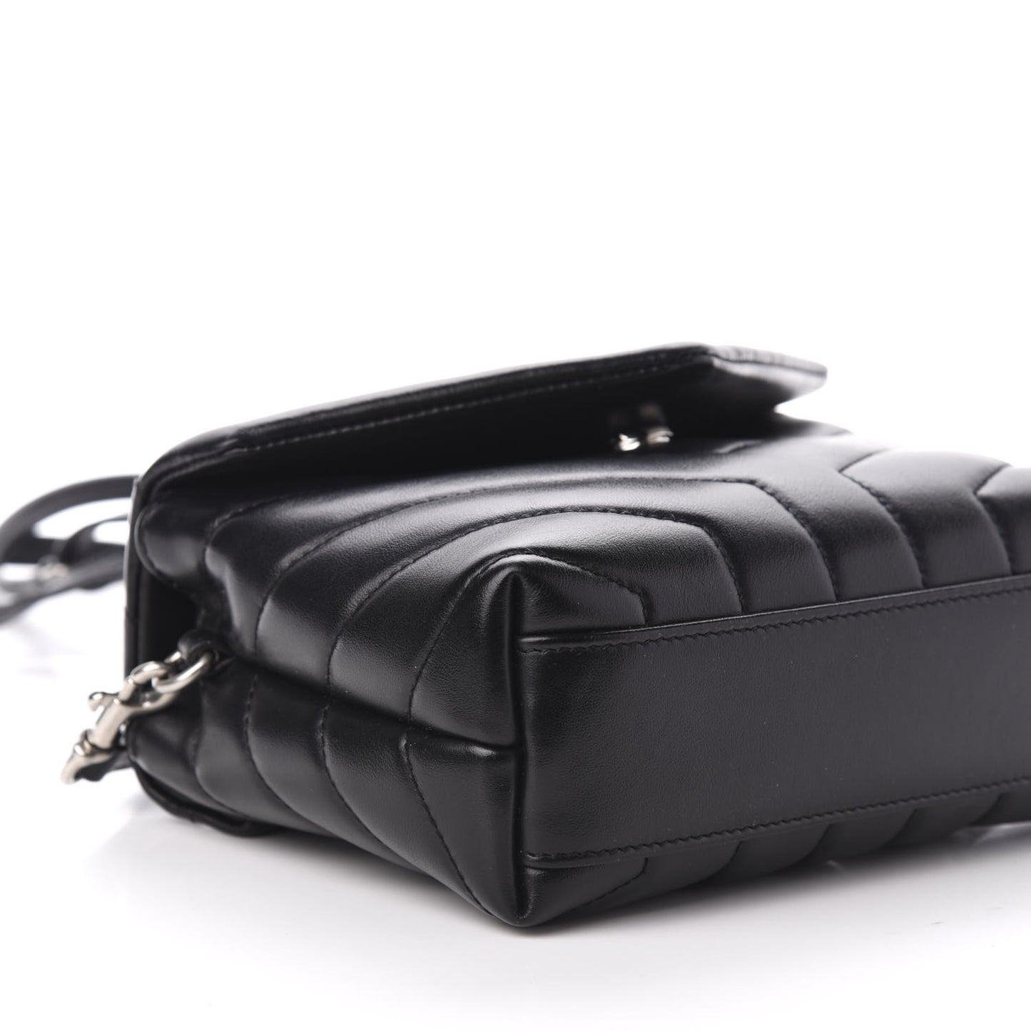 Calfskin Y Quilted Monogram Toy Loulou Crossbody Bag Black