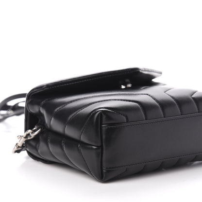 Saint Laurent Calfskin Y Quilted Monogram Toy Loulou Crossbody Bag Black 12 of 14