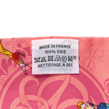 Hermes Silk Ex-Libris Les Parisiennes Twilly Rose Malabar Jaune 3 of 4