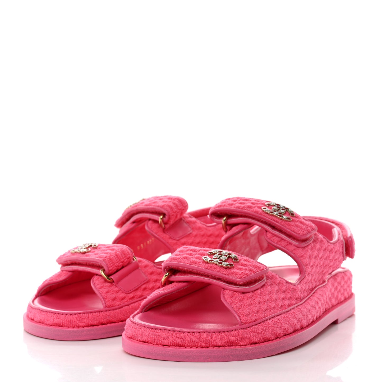 Knit Fabric Velcro Dad Sandals 36 Pink