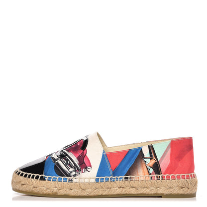 Chanel Crepe Patent CC Espadrilles 37 Multicolor Black 1 of 11