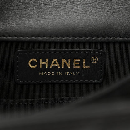 Chanel Calfskin Chrevron Quilted North South Boy Flap Black 6 of 15