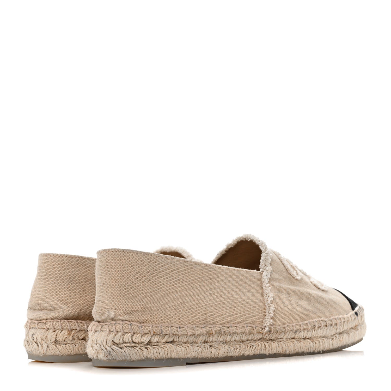 Chanel Linen CC Espadrilles 42 Beige Black 4 of 9