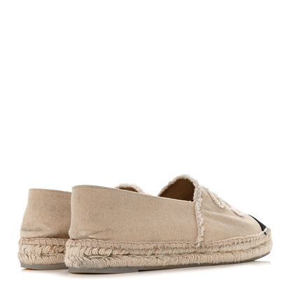 Chanel Linen CC Espadrilles 42 Beige Black 4 of 9