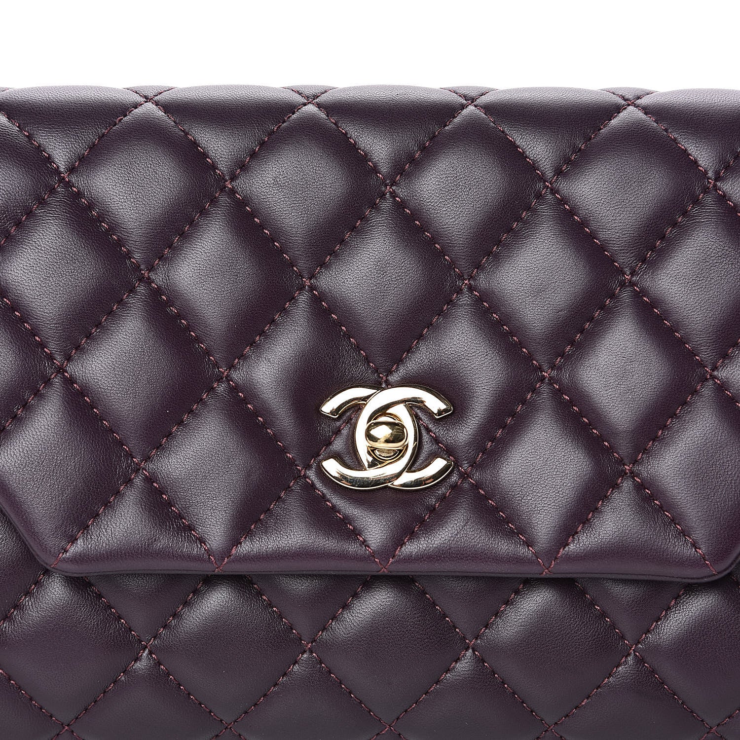 Chanel Lambskin Quilted Fold Up Again Clutch Purple 12 of 13