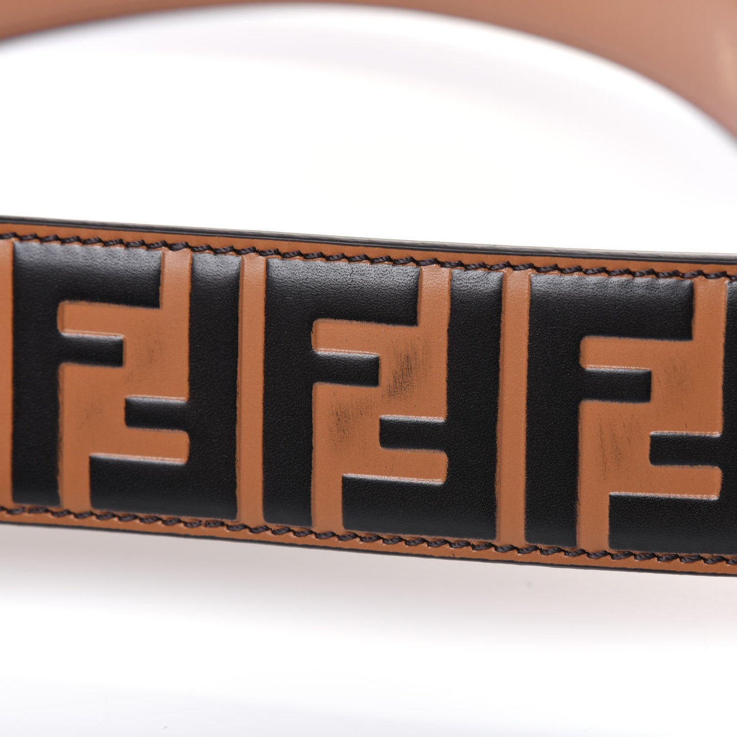 Calfskin FF 1974 Embossed Strap You Tobacco Black