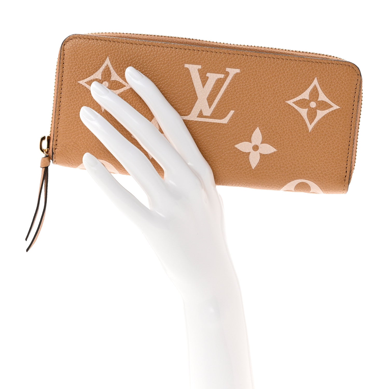 Louis Vuitton Empreinte Monogram Giant Clemence Wallet Arizona Creme 2 of 7