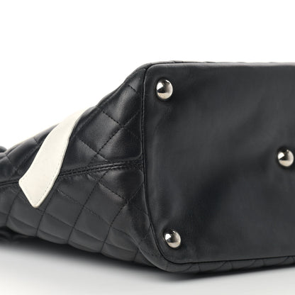 Chanel Calfskin Quilted Large Cambon Tote Black White 8 of 18