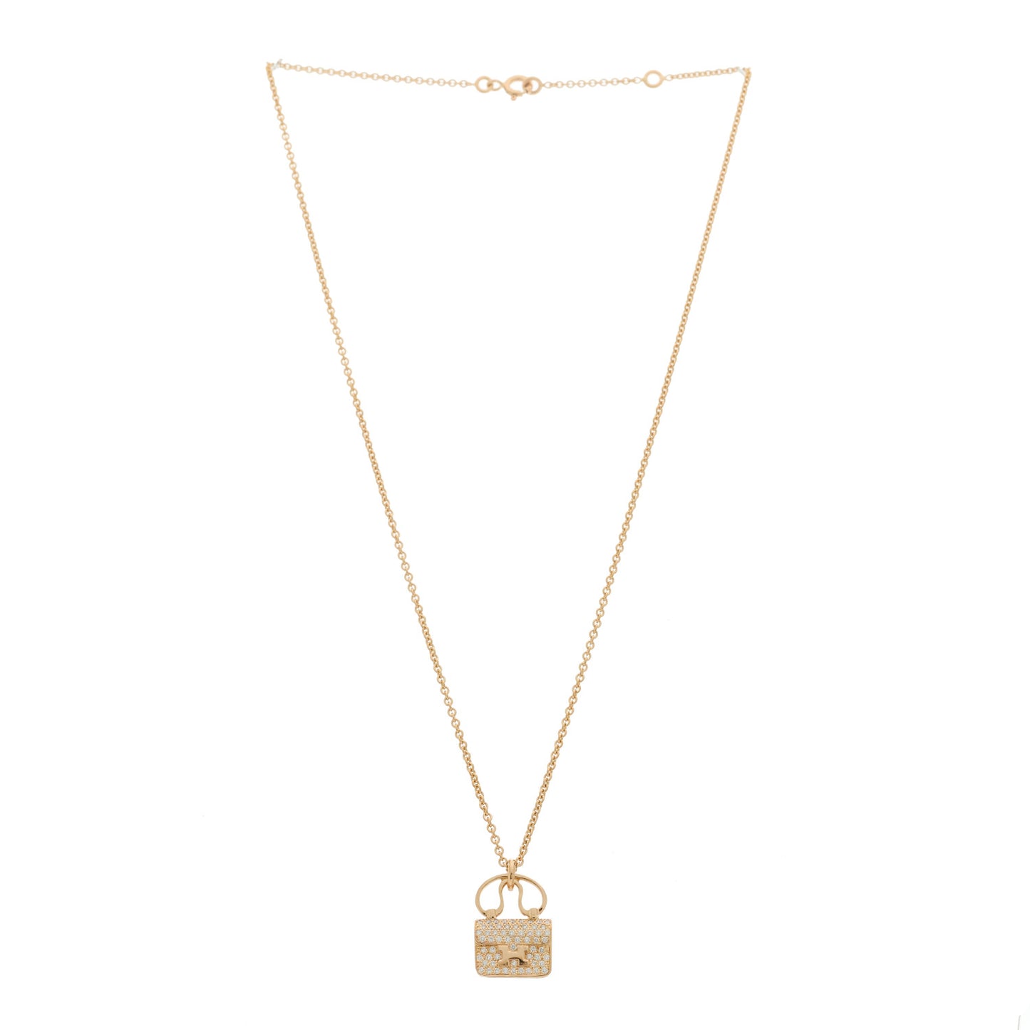 18K Rose Gold Diamond Constance Amulette Pendant Necklace