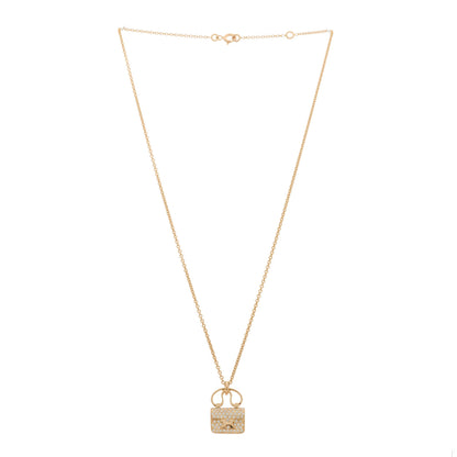 Hermes 18K Rose Gold Diamond Constance Amulette Pendant Necklace 3 of 5