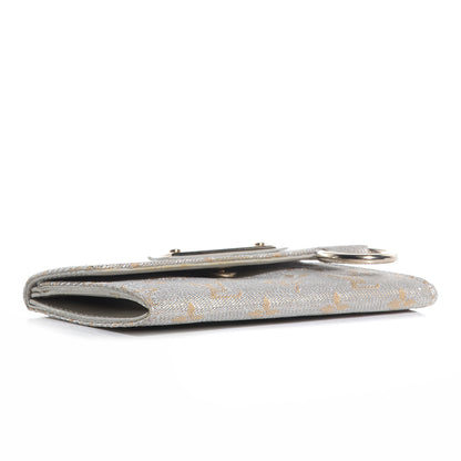 Louis Vuitton Satin Mini Monogram Porte-Monnaie Snap Wallet Silver 4 of 7