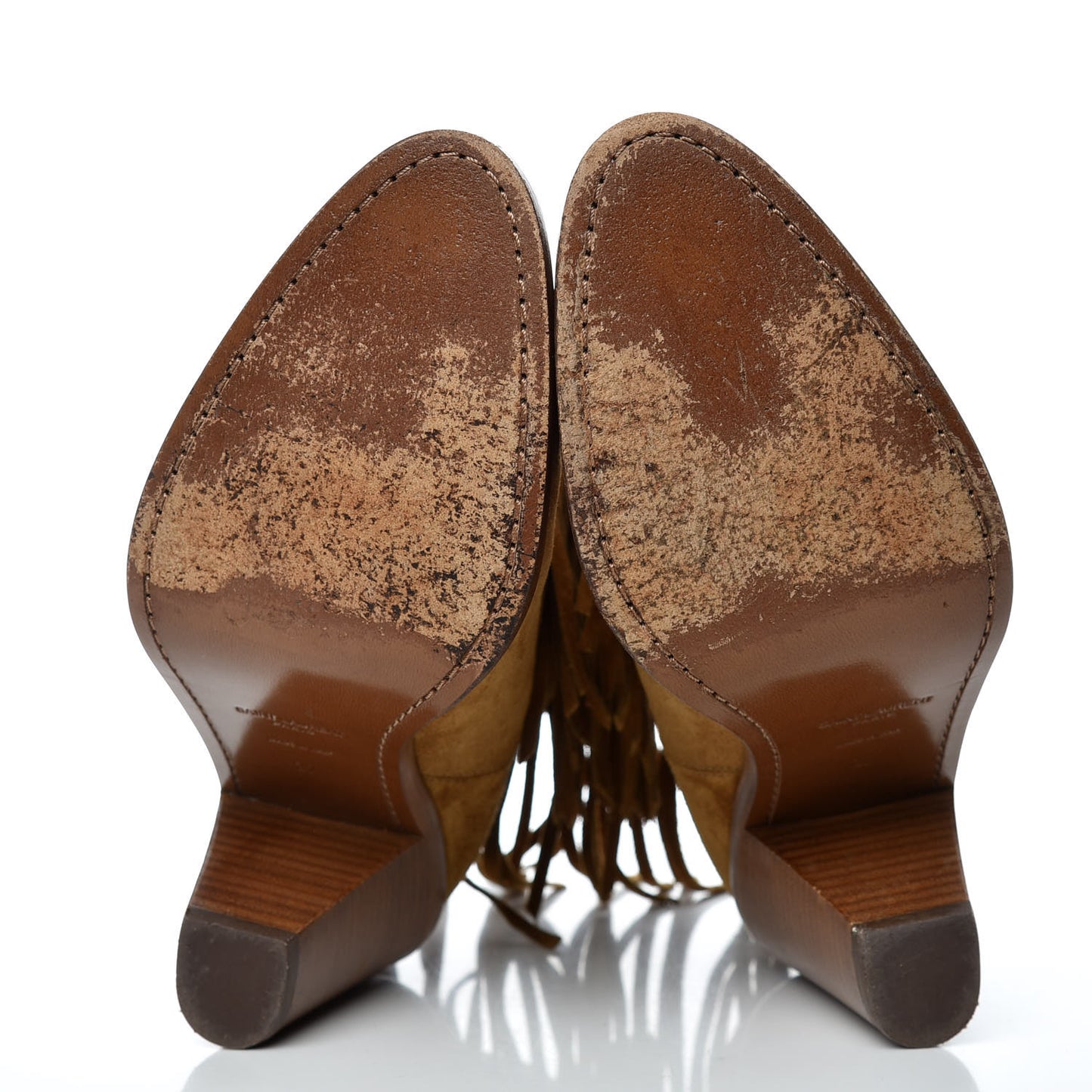 Suede New Western 80 Fringe Ankle Boots 37 Tan
