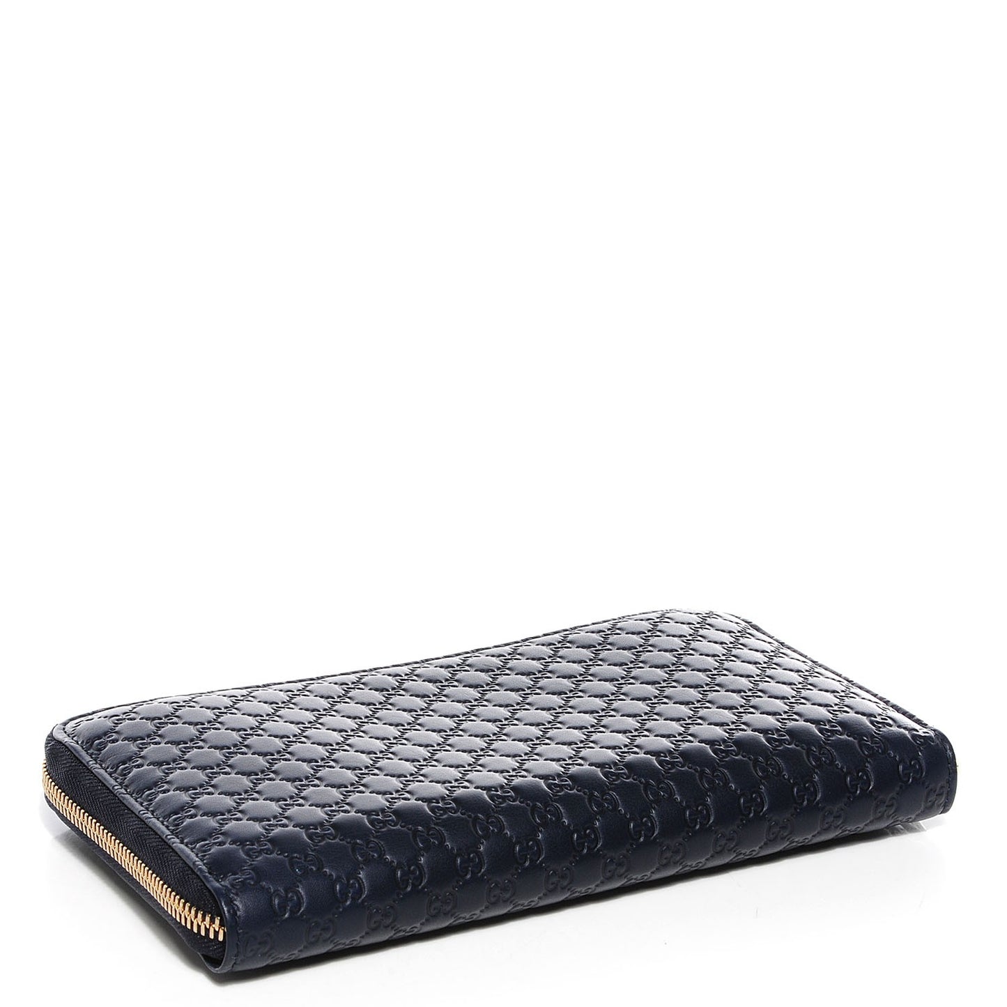 Microguccissima Large Zip Around Organizer Wallet Blue