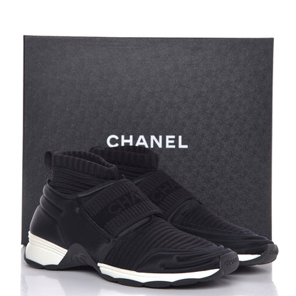 Chanel Stretch Fabric CC Sneakers 37 Black 8 of 8