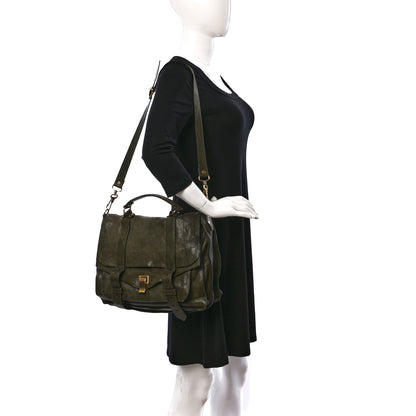 Proenza Schouler Lambskin Medium PS1 Satchel Military 2 of 9