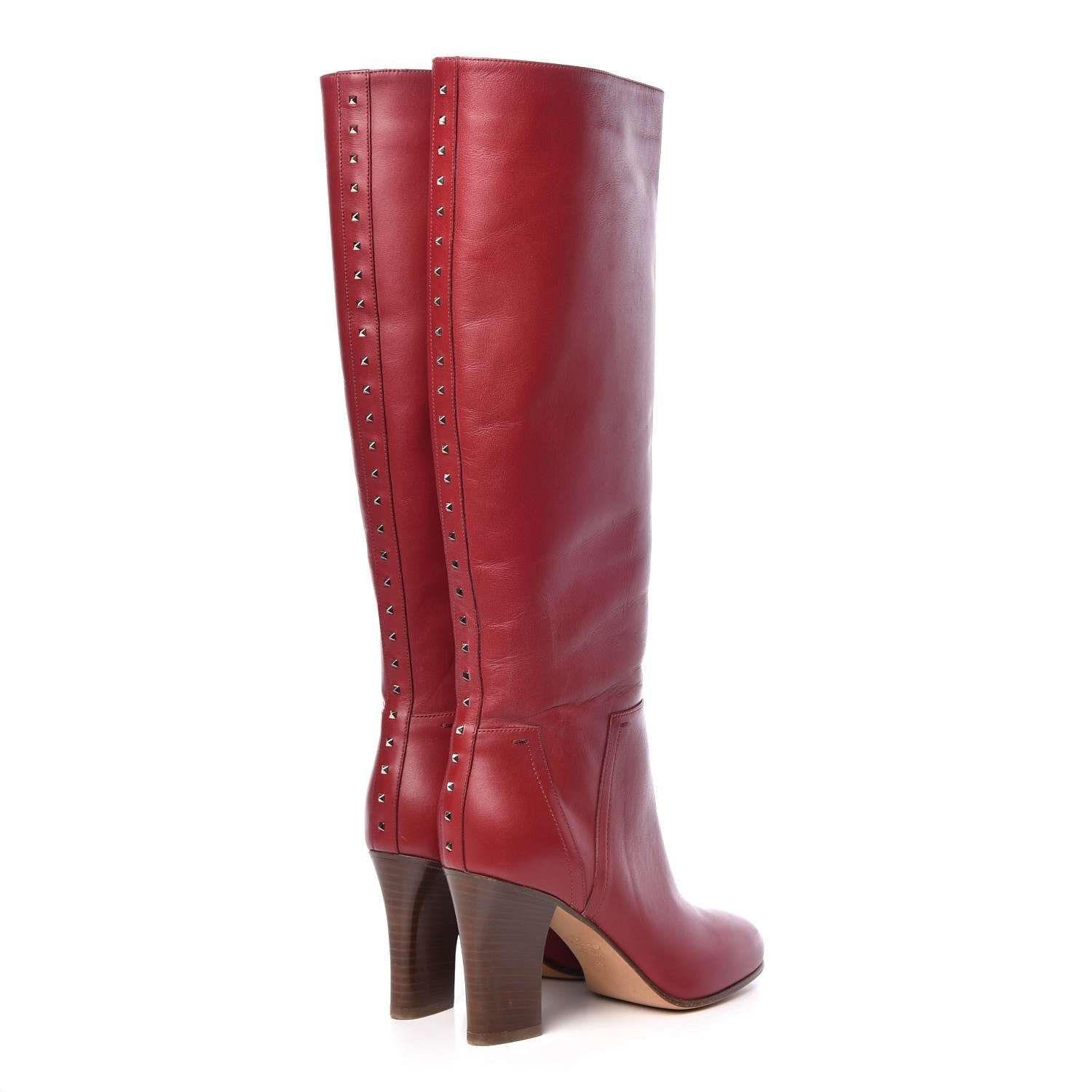 Valentino Garavani Vitello Lovestud Knee High 85mm Boots 36 Rosso Valentino 4 of 11
