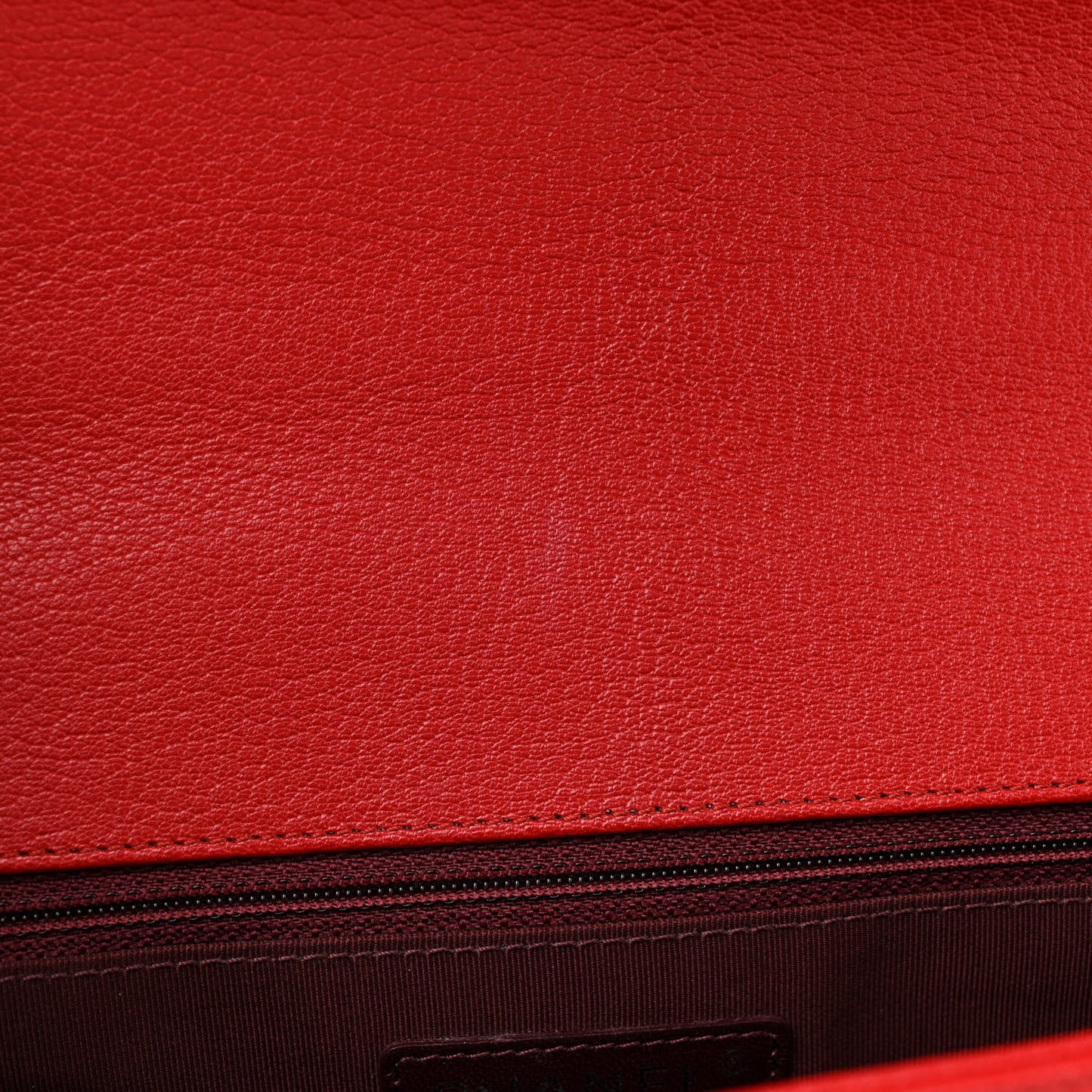 Goatskin Patent Quilted New Medium Boy Flap Red