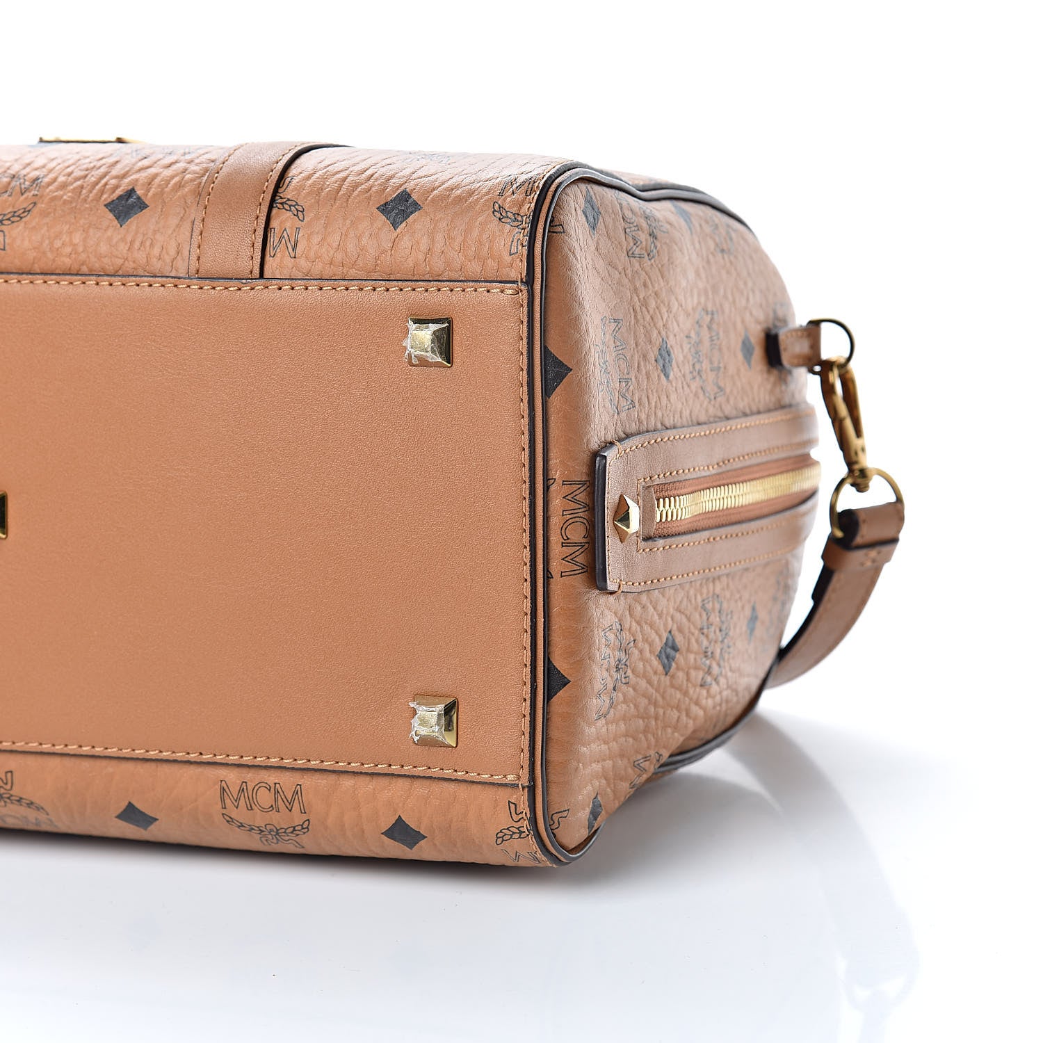 MCM Visetos Medium Boston Bag Cognac 10 of 10