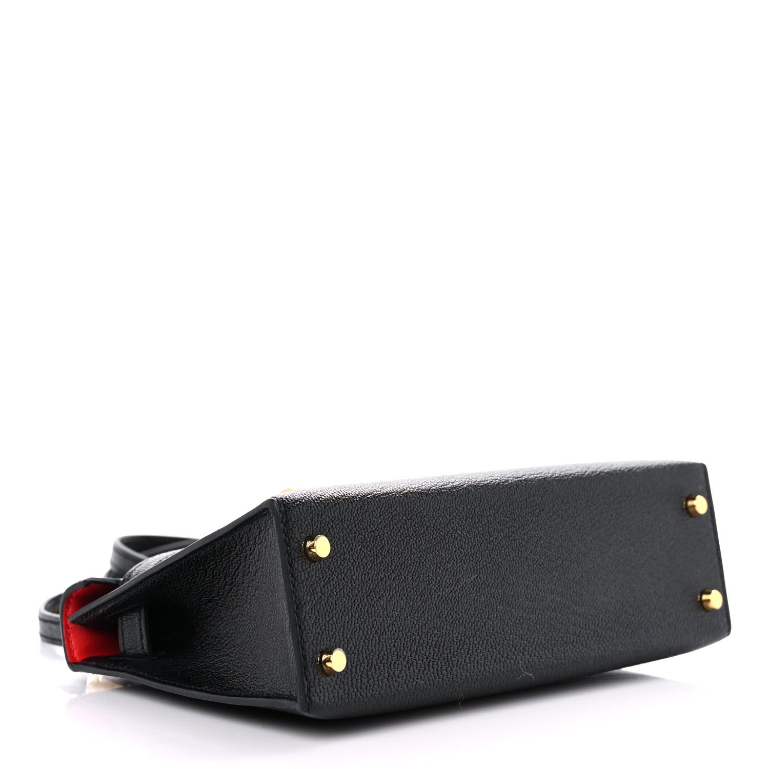 Hermes Chevre Mysore Horseshoe Mini Kelly Sellier 20 Black Rouge De Cour 3 of 8