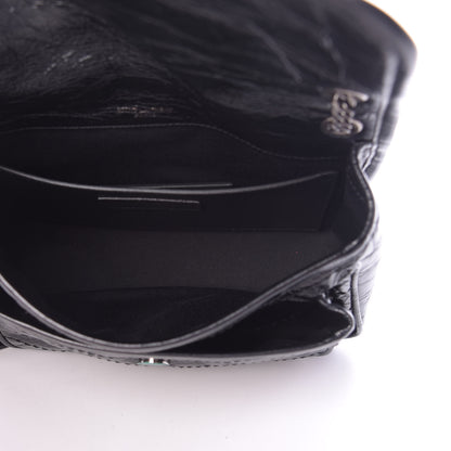 Saint Laurent Crinkled Calfskin Matelasse Monogram Baby Niki Chain Satchel Black 5 of 10