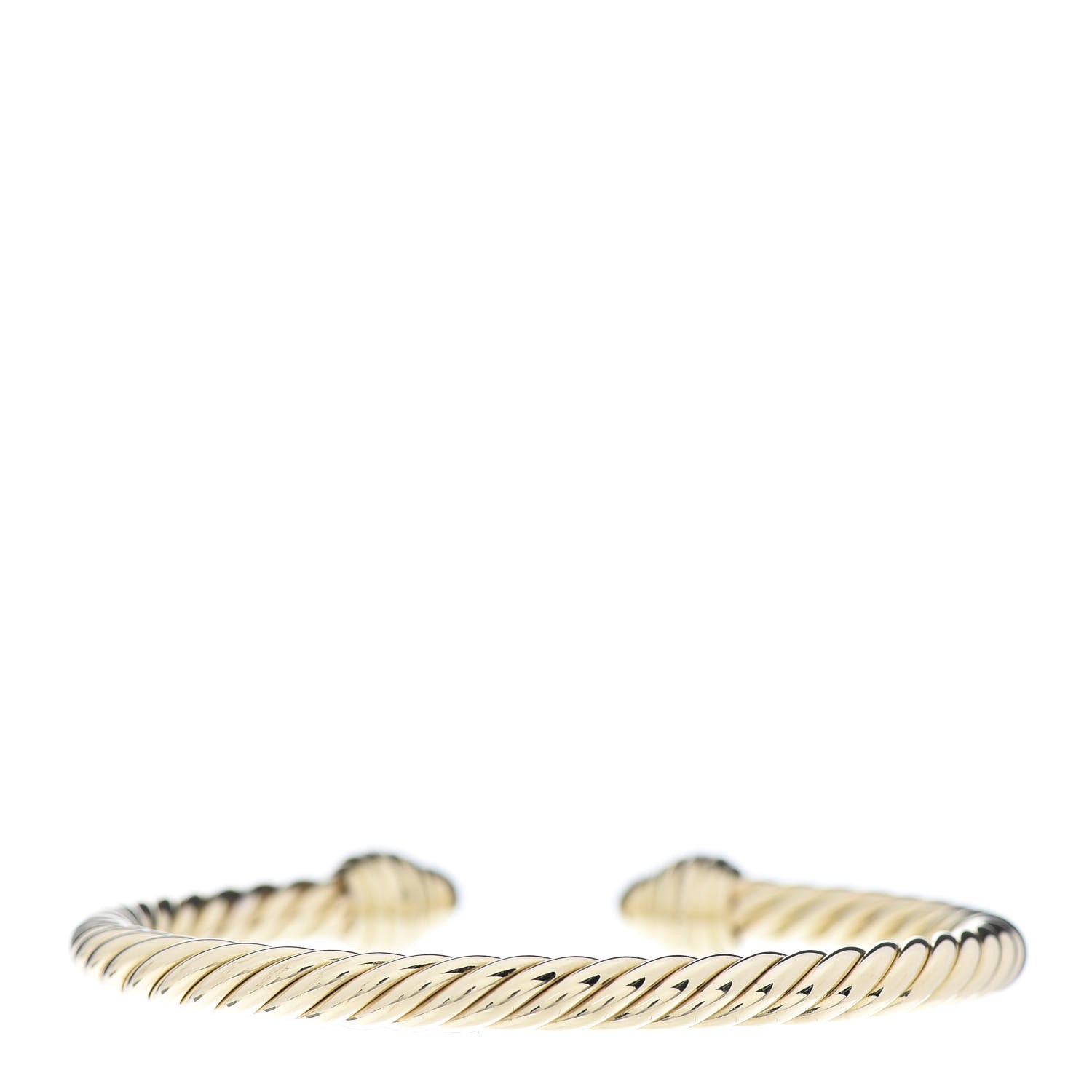 David Yurman 18K Yellow Gold Pave Diamond 5mm Cable Bracelet 3 of 6