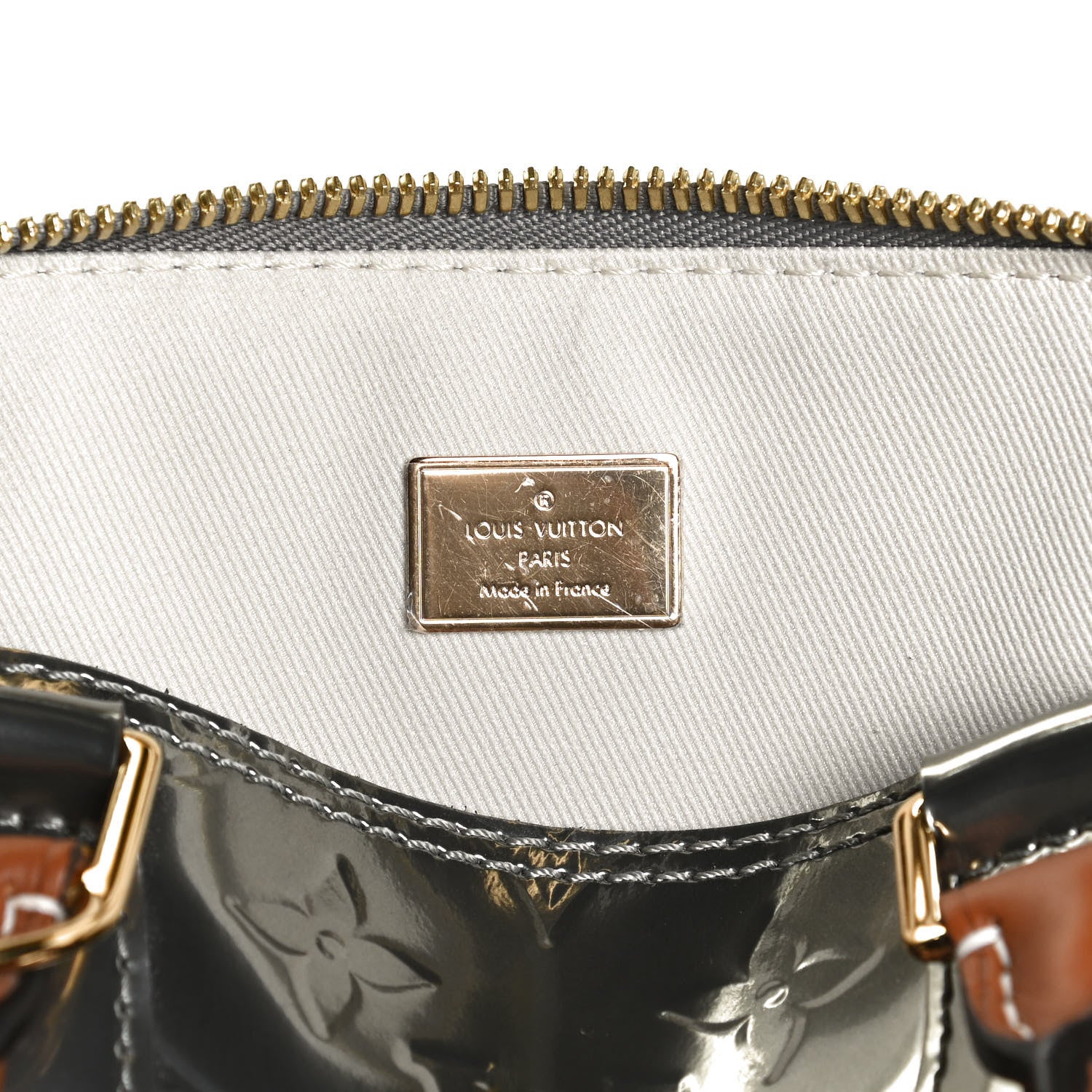 Louis Vuitton Vernis Alma BB Gris Metal 6 of 10