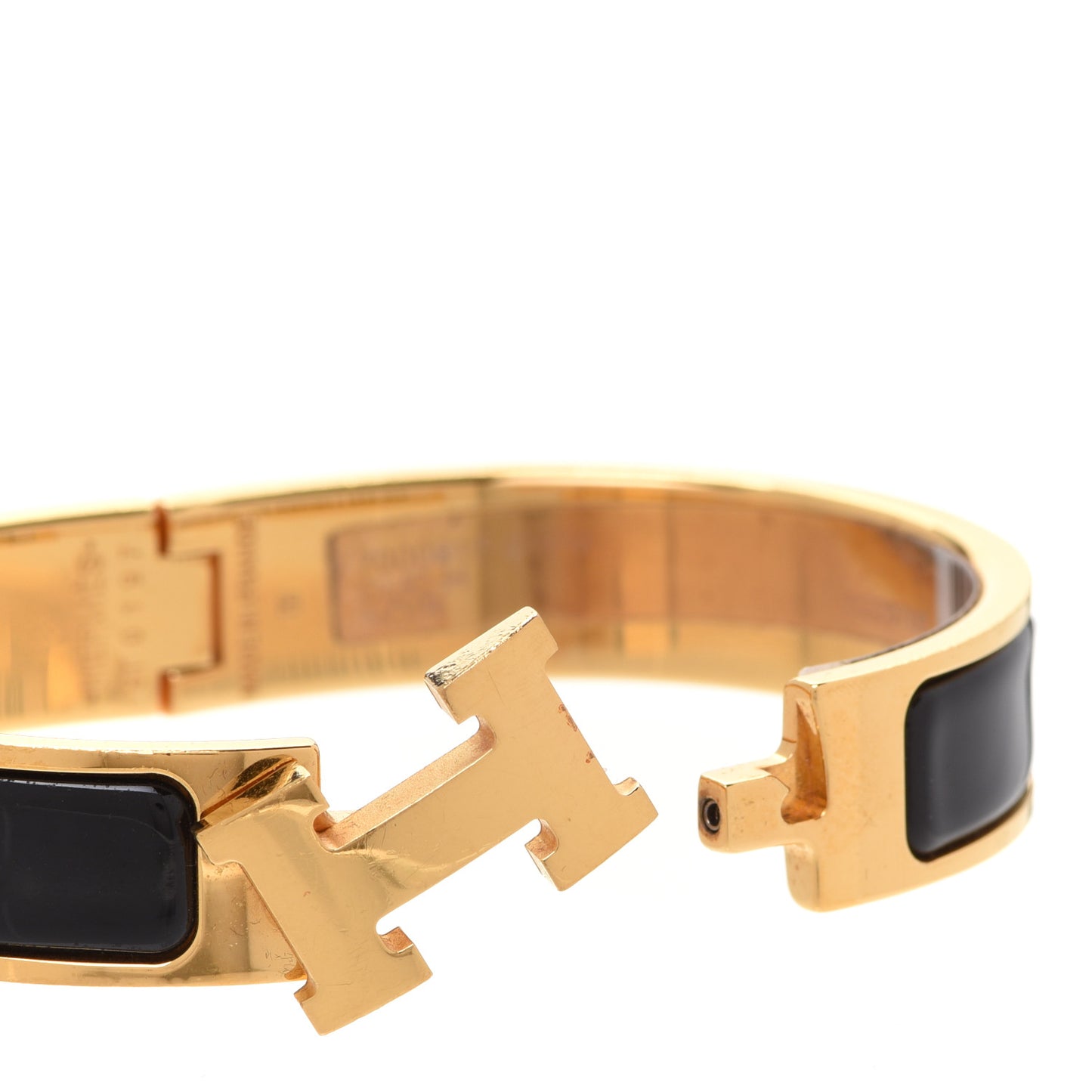 Enamel Narrow Clic Clac H Bracelet PM Black