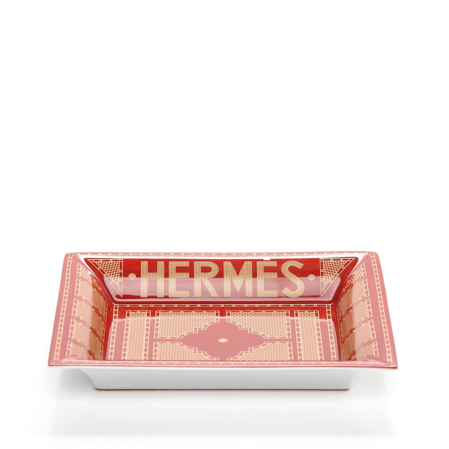 Hermes Porcelain Sellier Change Tray Rouge Or 2 of 5