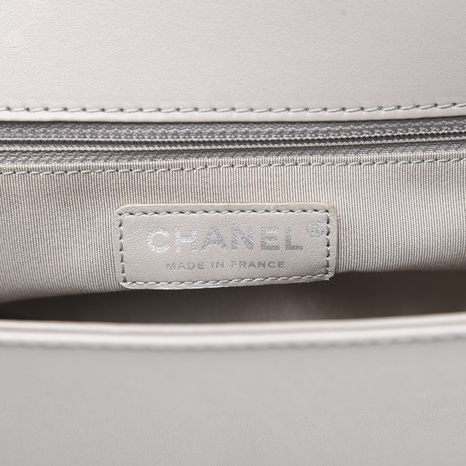 Chanel Calfskin Quilted Medium Boy Top Handle Flap Grey 7 of 11