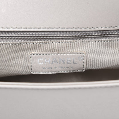 Chanel Calfskin Quilted Medium Boy Top Handle Flap Grey 7 of 11