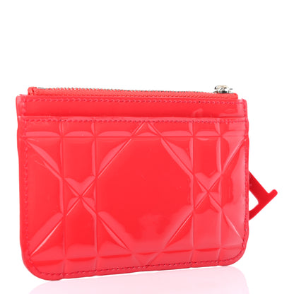 Christian Dior Patent Cannage Lady Dior Key Pouch Red 3 of 6