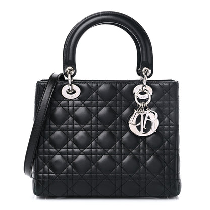 Christian Dior Lambskin Cannage Medium Lady Dior Black 1 of 12