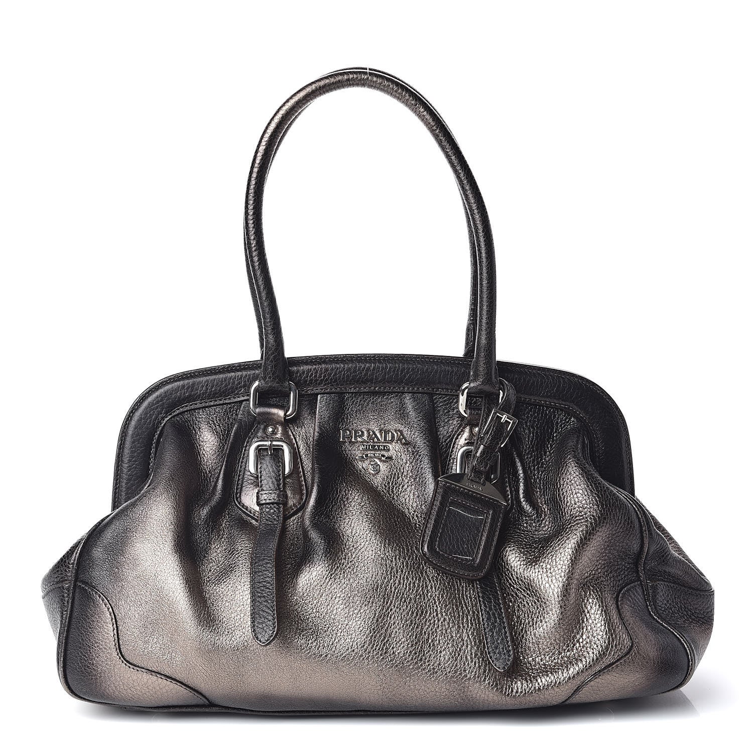 Prada Vitello Daino Antik Frame Bag Piombo 1 of 10