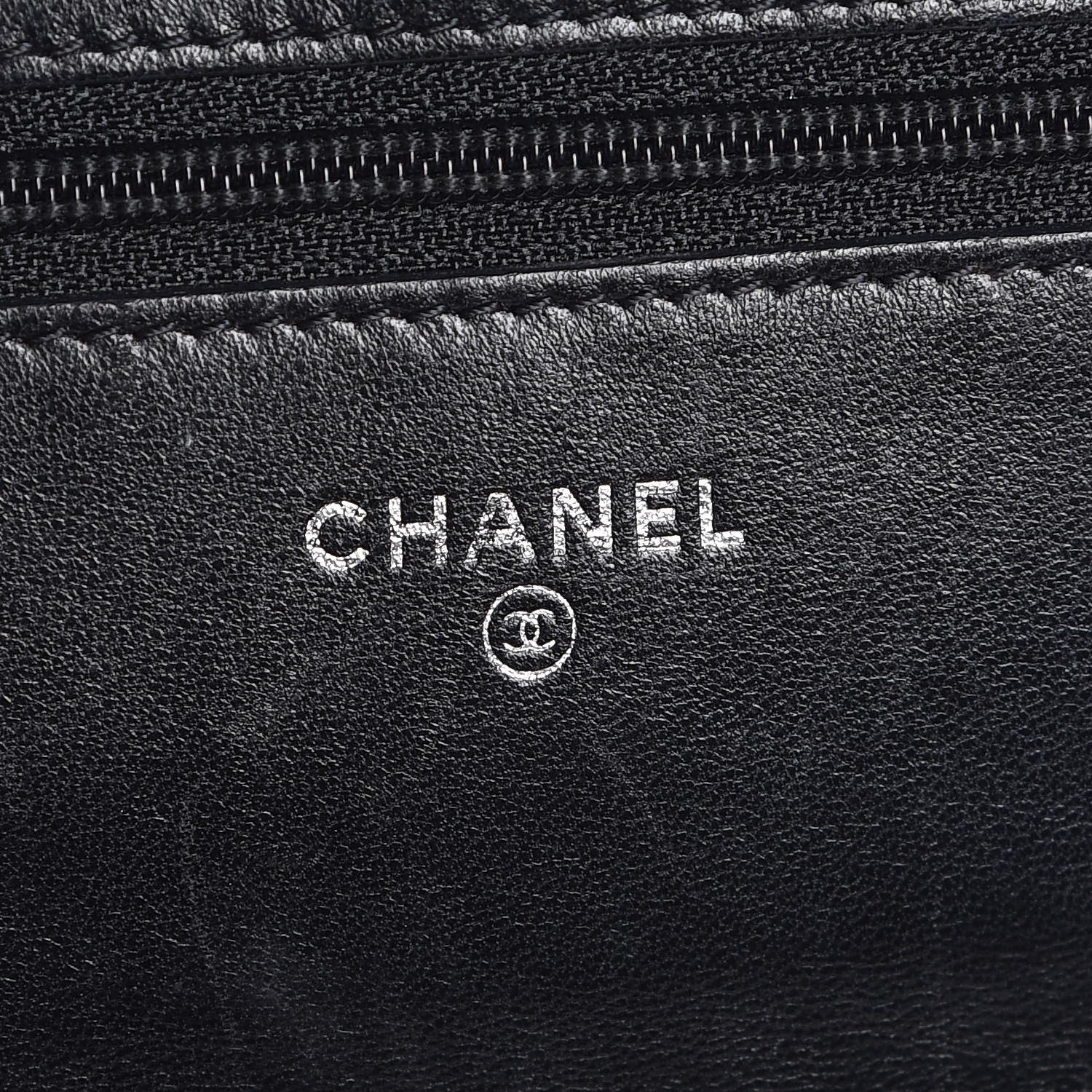 Chanel Lambskin Camellia Embossed Wallet On Chain WOC Black 6 of 9