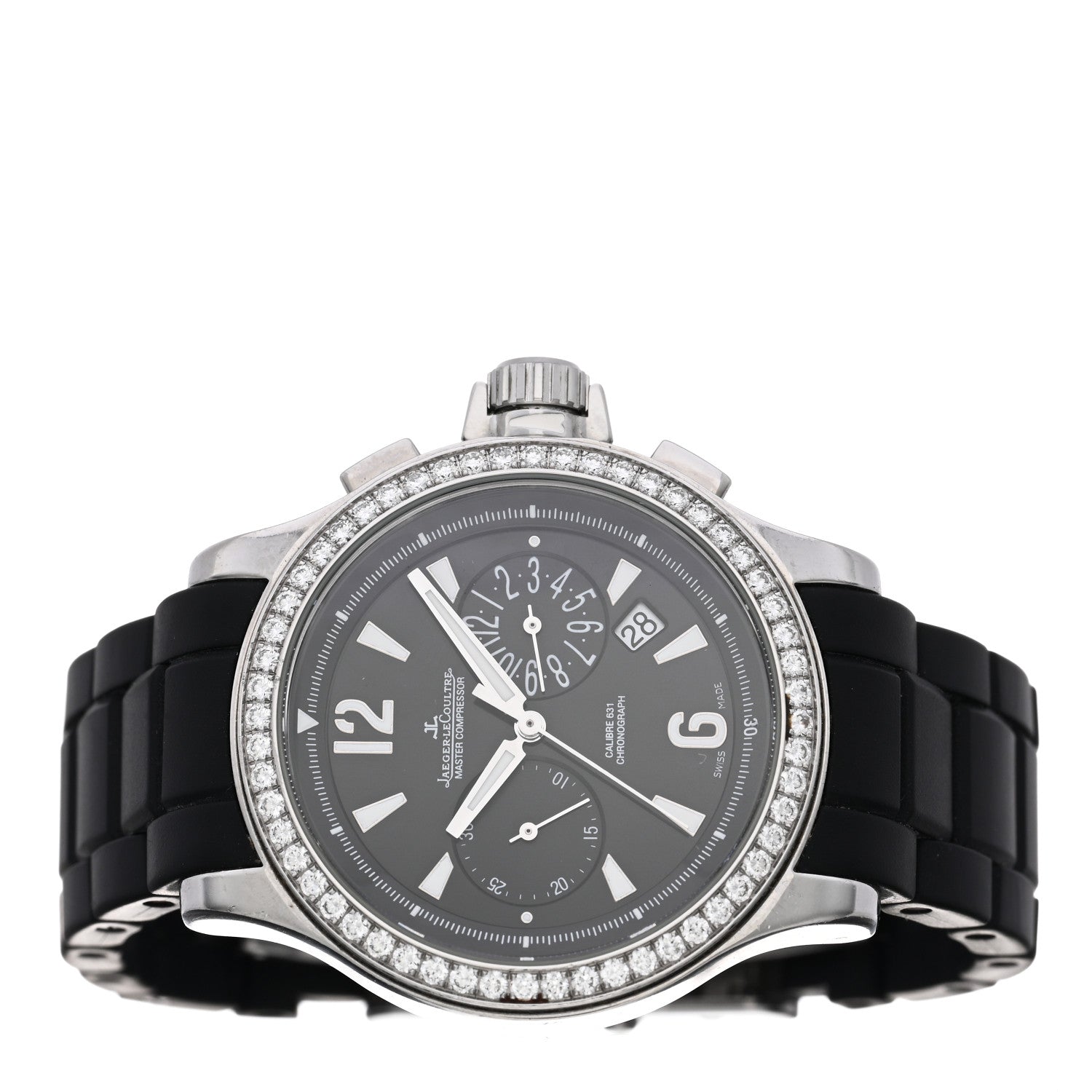 Jaeger-LeCoultre Stainless Steel Rubber Diamond 38mm Master Compressor Diver Automatic Watch 148.8.31 2 of 5