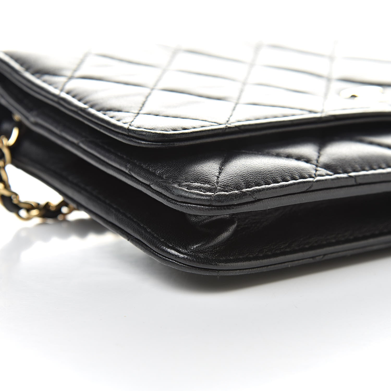 Chanel Lambskin Quilted Wallet On Chain WOC Black 10 of 16