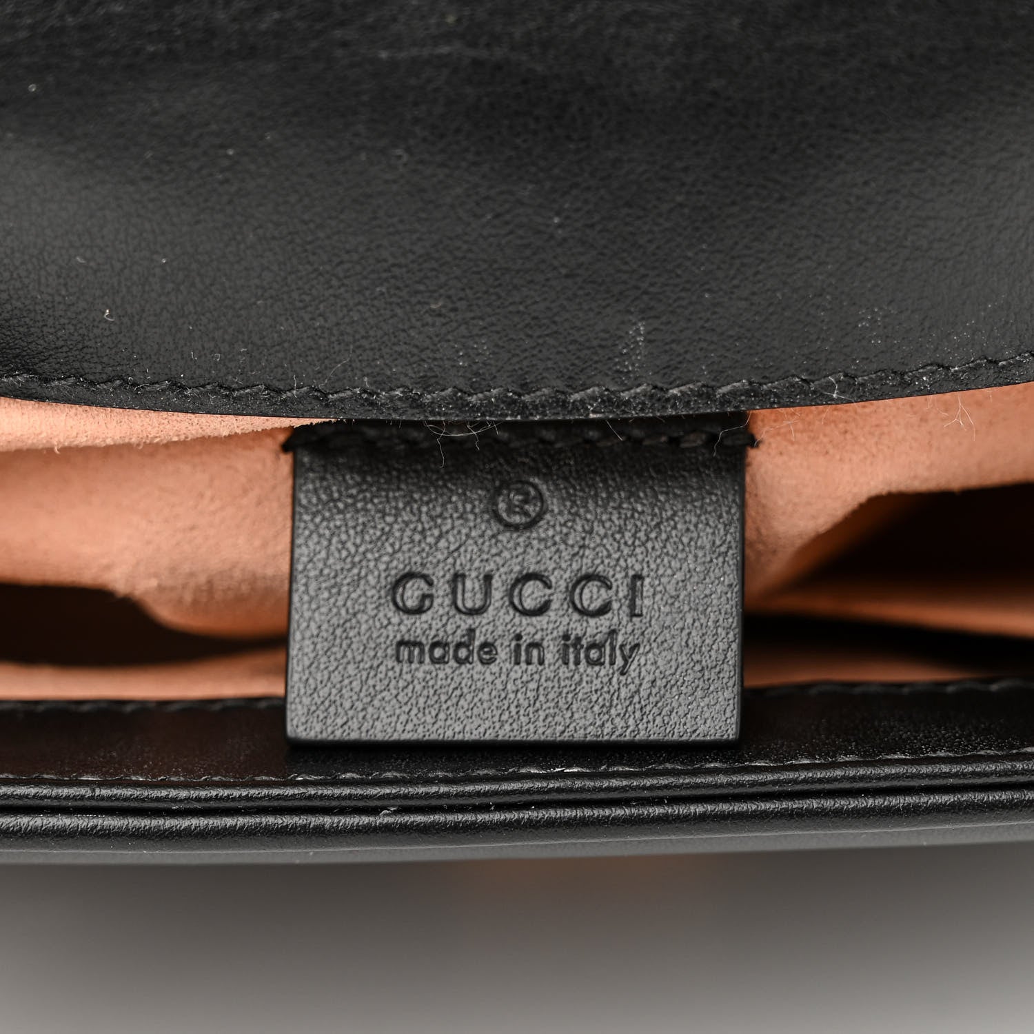 Gucci Calfskin Matelasse Mini GG Marmont Top Handle Shoulder Bag Black 6 of 10