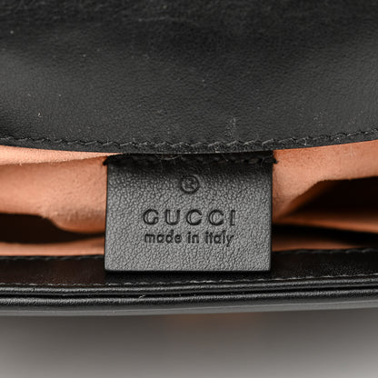 Gucci Calfskin Matelasse Mini GG Marmont Top Handle Shoulder Bag Black 6 of 10