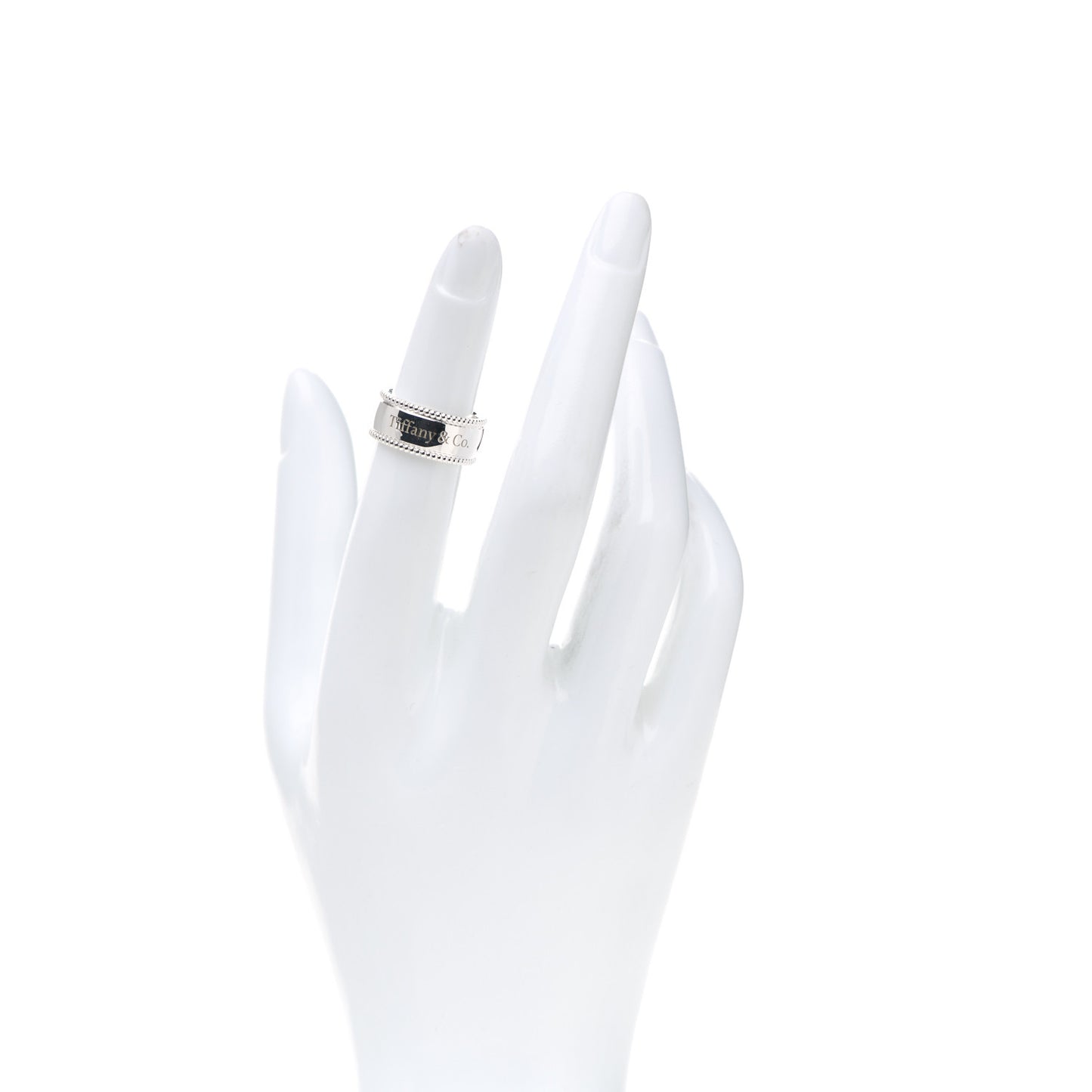 Sterling Silver Milgrain Logo Band Ring 48 4.5