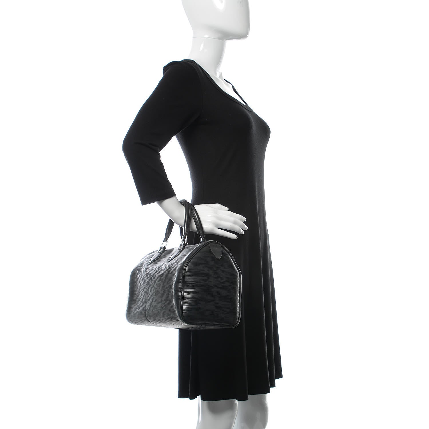 Louis Vuitton Epi Speedy 25 Black 2 of 21