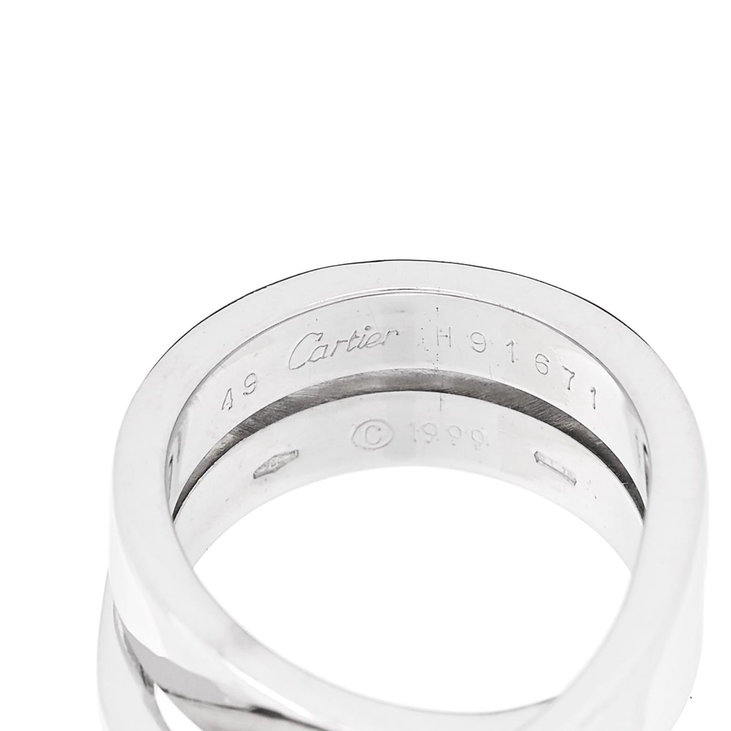 18K White Gold 9mm Paris Nouvelle Vague Ring 49 5