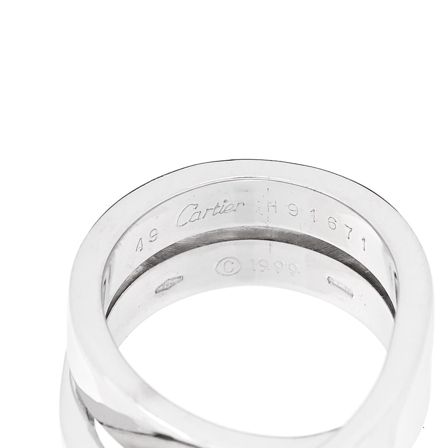 Cartier 18K White Gold 9mm Paris Nouvelle Vague Ring 49 5 4 of 5