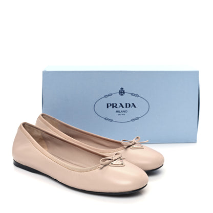 Prada Nappa Triangle Logo Ballerina Flats 40 Light Pink 11 of 11