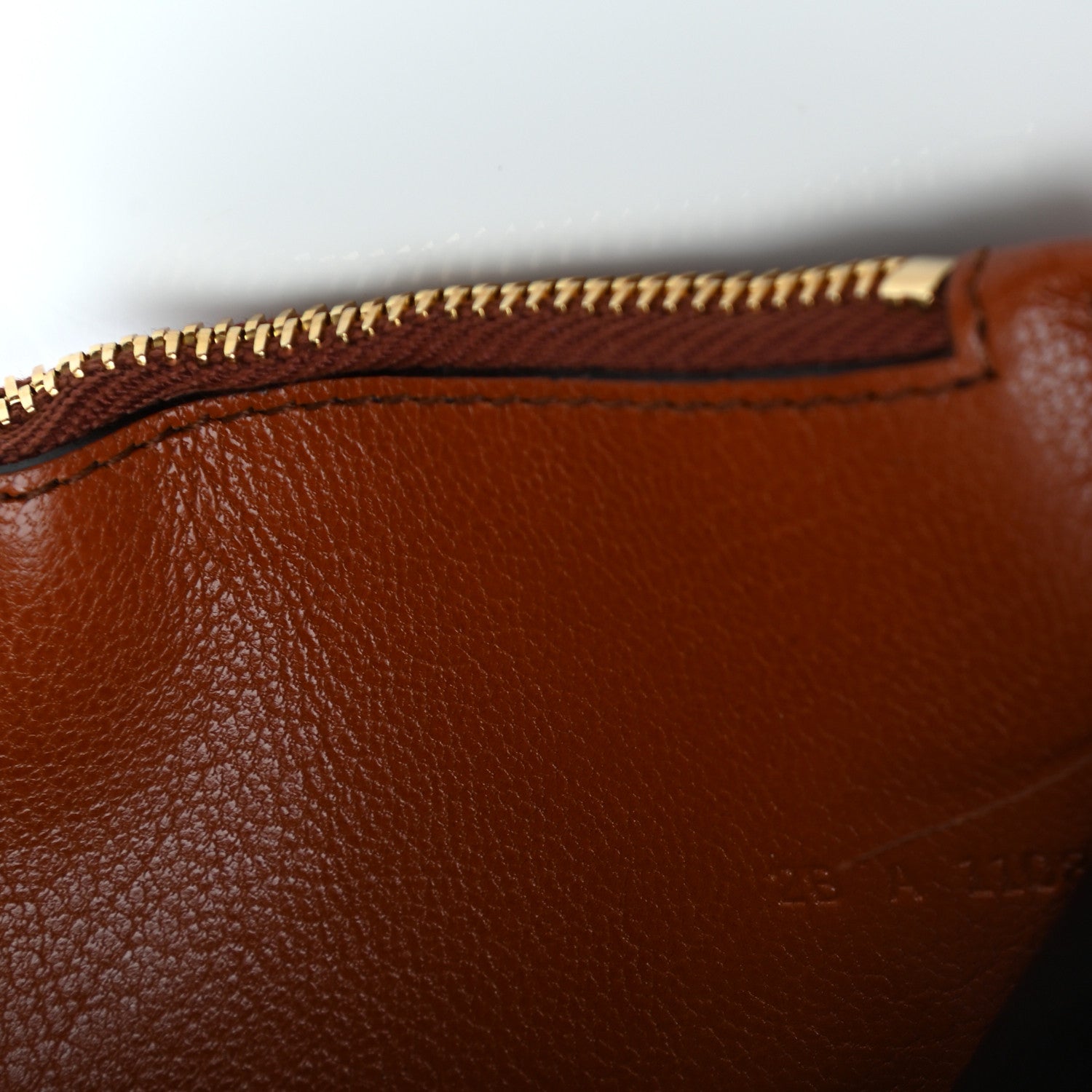 Givenchy Goatskin GV3 Wristlet Zip Card Holder Chestnut 7 of 7