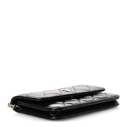 Chanel Calfskin Quilted Mini Maxi Pearls Wallet On Chain WOC Black 4 of 12