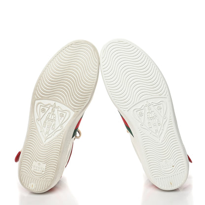 Gucci Calfskin Ayers Web Mens New Ace Stripe High Top Sneakers 8 White 5 of 8