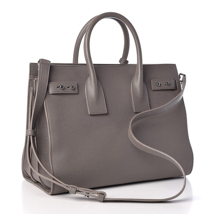 Saint Laurent Grained Calfskin Small Supple Sac De Jour Mouse Grey 3 of 12