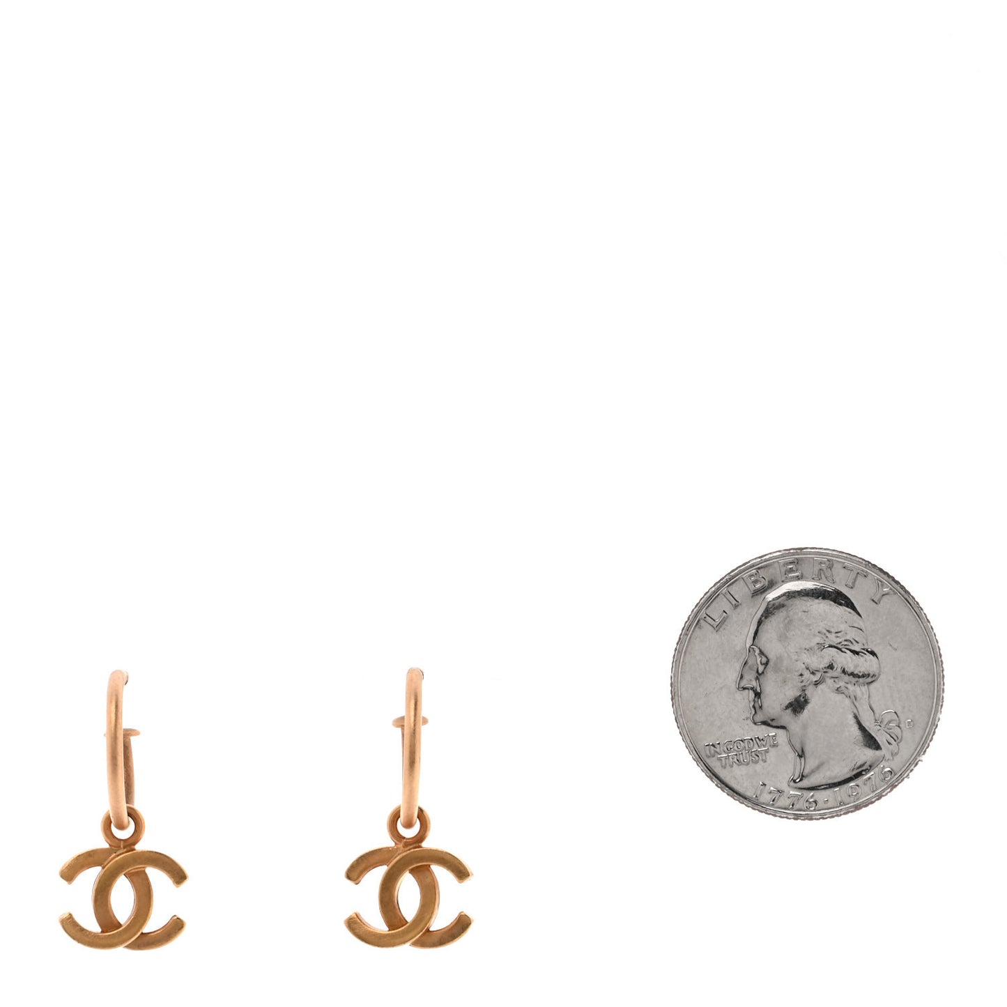 CC Hoop Drop Earrings Gold