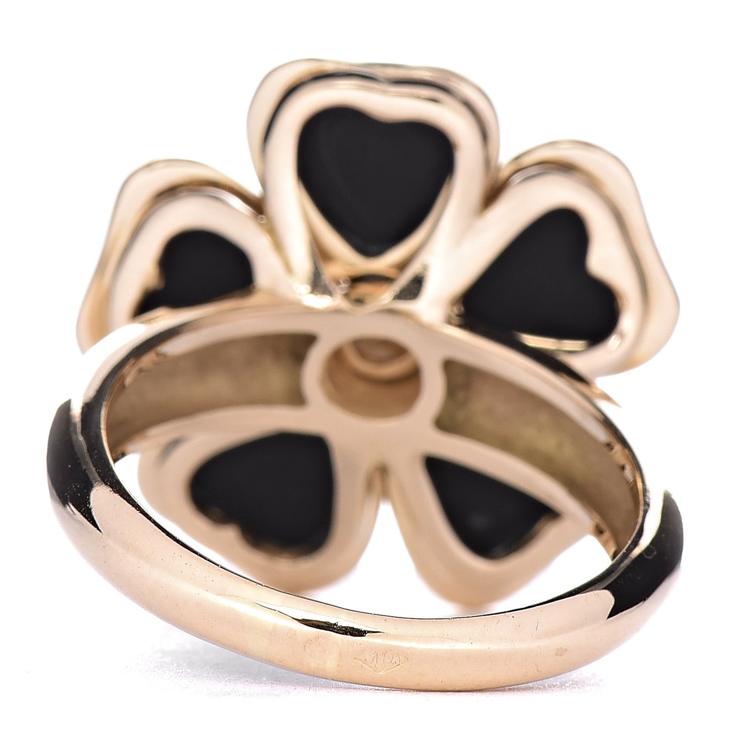 18K Yellow Gold Diamond Black Onyx Nerval Ring 53 6.25